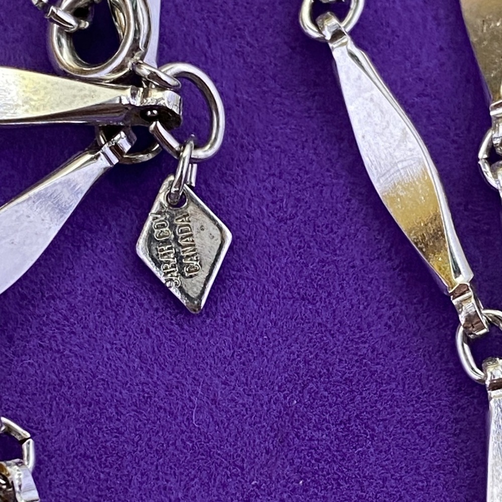 💛 Vintage Sarah Coventry Silver Link Necklace | Chic Modernist Design - Picture 3 of 4